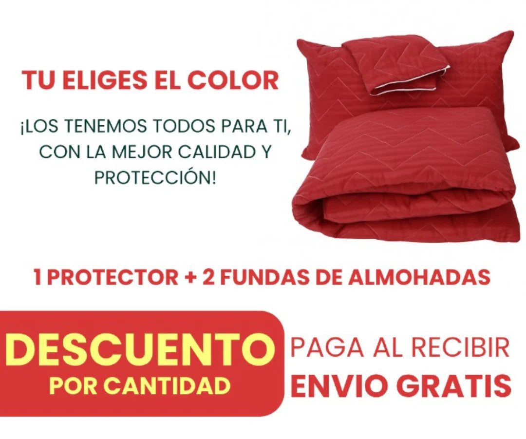 Protector de colchon tipo pulman premium + tensores de colchon