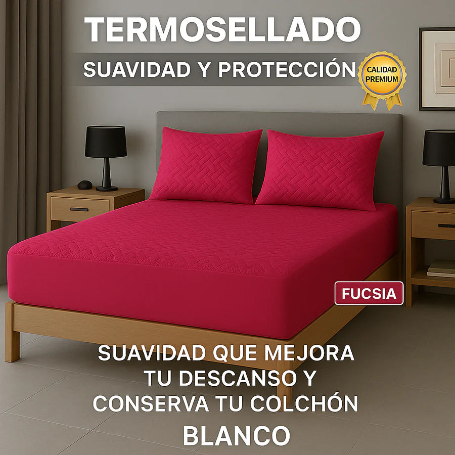 Protector de colchon tipo pulman premium + tensores de colchon